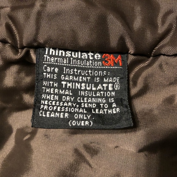 VTG REED Brown LEATHER BOMBER JACKET ZIP OUT Thinsulate LINER MEN'S 40R EUC! - Picture 7 of 12